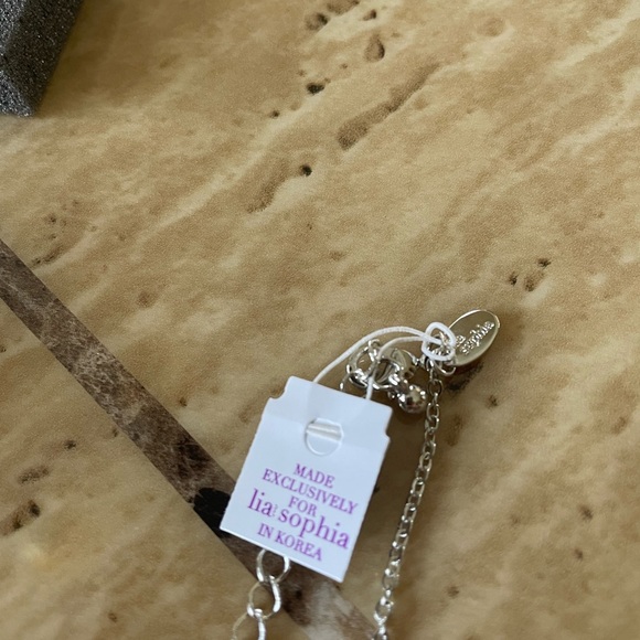 Lia Sophia Shopping Spree Silver Metal Necklace NWT Adjustable 16 - 19 in long - Picture 4 of 13